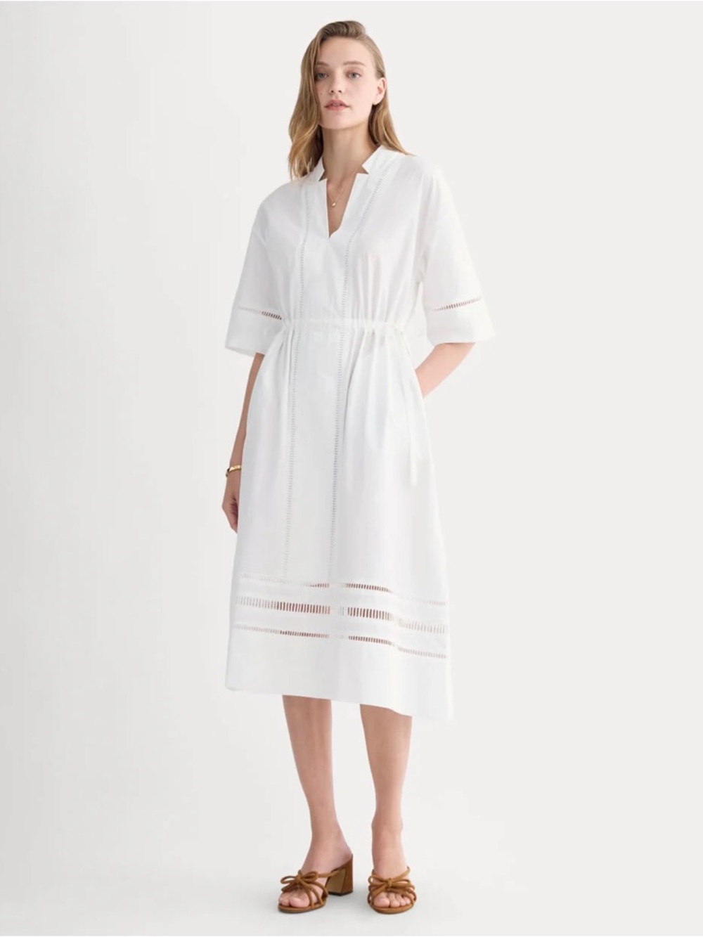 NWT Everlane Lace Trim Caftan Dress, Size S